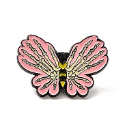 Gothic Enamel Pin, Electrophoresis Black Alloy Brooch for Clothes Backpack, Butterfly Farm, 20.5x30x1.5mm(JEWB-I022-04A)