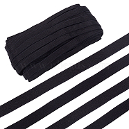 Polyester Elastic Shoulder Strap, for Sewing Bra Straps Making, Flat, Black, 10mm, about 21.87 Yards(20m)/Bag(OCOR-BC0005-87B)