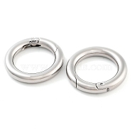 Non-Tarnish 304 Stainless Steel Spring Gate Rings, O Rings, Stainless Steel Color, 6 Gauge, 24x4mm, Inner Diameter: 16mm(X-STAS-Q032-1B)