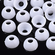 Opaque AS Plastic End Caps, Hair Findings, DIY Hair Tie Accessories, White, 9.5x5mm, Inner Diameter: 3mm & 7.5mm, about 4000pcs/bag(FIND-T064-003)