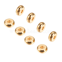 304 Stainless Steel Spacer Beads, Rondelle, Golden, 5x2mm, Hole: 1mm, 50pcs/box(STAS-UN0008-26G)