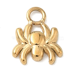 304 Stainless Steel Charms, Animal Charms, Golden, Spider, 7.5x6x1mm, Hole: 1.4mm(SA-CBAF41E-01A-G)