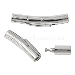 Non-Tarnish 304 Stainless Steel Bayonet Clasps, Stainless Steel Color, 29.5x6x5mm, Hole: 3.3mm(STAS-M297-01B-P)