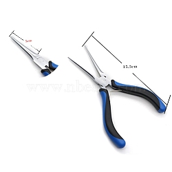 High-Carbon Steel Jewelry Pliers, Long Needle Nose Plier, Blue, 155mm(PW-WG35845-07)