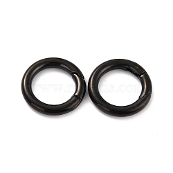 304 Stainless Steel Spring Gate Rings, O Rings, Ring, Electrophoresis Black, 6 Gauge, 24x4mm, Inner Diameter: 16mm(STAS-F149-22EB)