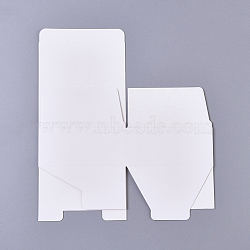 Foldable Cardboard Paper Jewelry Boxes, Gift Packaging Boxes, White, 9x9x4cm(CON-WH0069-73)