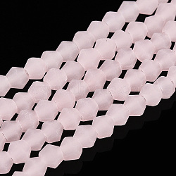 Imitation Jade Frosted Glass Bead Strands, Faceted, Bicone, Lavender Blush, 2.9~3.3x2.5mm, Hole: 0.7mm, about 145~150pcs/strand, 16.34~16.54 inch(41.5~42cm)(EGLA-A039-J2mm-MD07)