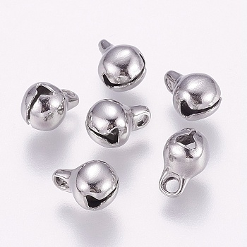 304 Stainless Steel Bell Charms, Stainless Steel Color, 11x8x8mm, Hole: 2mm
