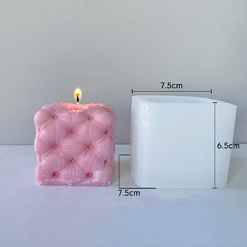 DIY Rhombus Pattern Sofa Chair Candle Food Grade Silicone Molds, for 3D Scented Candle Making, White, 7.5x7.5x6.5cm