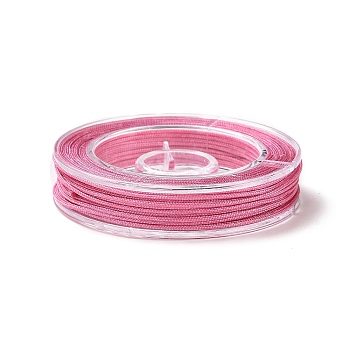Nylon Braided Threads, Chinese Knotting Cords for Jewelry Making Macrame Craft, Pale Violet Red, 0.8mm, about 7.65~9.84 yards(7~9m)/roll