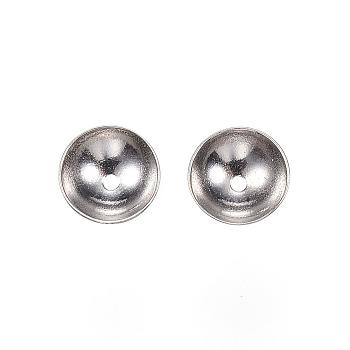 201 Stainless Steel Bead Caps, Round, Stainless Steel Color, 6x2mm, Hole: 0.5mm