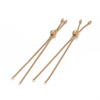 304 Stainless Steel Slider Bracelet/Bolo Bracelets Making, with Box Chains, Golden, 10-5/8 inch(27cm)