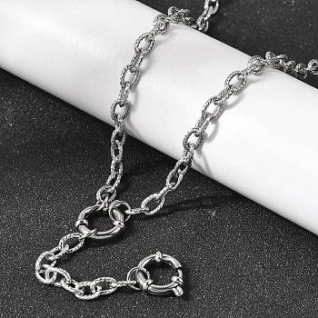 5MM 201 Stainless Steel Twisted Cable Chain Necklaces for Unisex, Non-Tarnish, Stainless Steel Color, 21.85 inch(55.5cm)