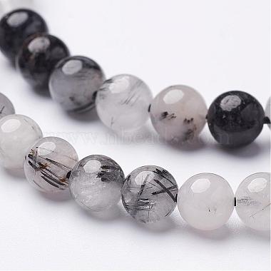 Natural Black Rutilated Quartz Beads Strands(G-D295-8mm)-3
