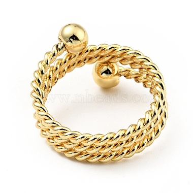 Brass Ball Triple Layer Wrap Ring for Women(RJEW-E046-25G)-2