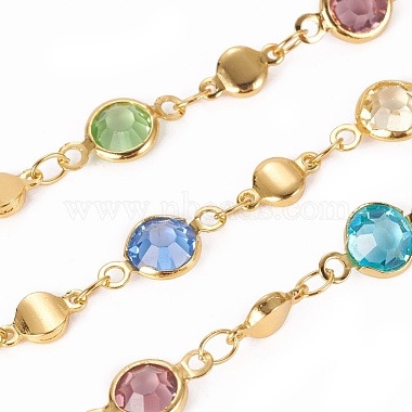 Mixed Color Brass+Glass Handmade Chains Chain