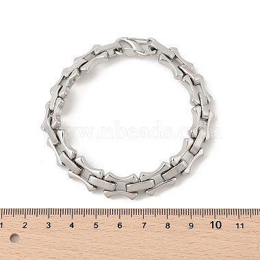 304 Stainless Steel Bone Link Chain Bracelets for Women Men(BJEW-F488-65P)-5