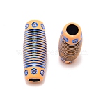 Resin Beads, Hair Decorations, Barrel, Blue, 30x12mm, Hole: 6mm(RESI-WH0020-012F)