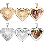 4Pcs 2 Colors 316 Surgical Stainless Steel Locket Pendants, Heart, Real Gold Plated & Stainless Steel Color, 29x29x7mm, Hole: 5mm, 2pcs/color(STAS-BBC0005-05)