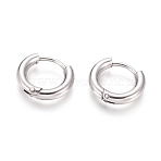 Tarnish Resistant Small Huggie Hoop Earrings for Girl Women, 202 Stainless Steel Hypoallergenic Cartilage Earrings, with 304 Stainless Steel Pin, Stainless Steel Color, 12~13x2.5mm, 10 Gauge, Pin: 1mm, Inner Diameter: 8mm(EJEW-F111B-13mm-PA)