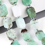 Natural Chalcedony Beads Strands, with Seed Beads, Rectangle, 9.5~14x7~10x4~6.5mm, Hole: 0.8~1mm, about 12~15pcs/strand, 6.69~8.07''(17~20.5cm)(G-C098-A32-01)