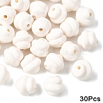 30Pcs Opaque Acrylic Beads, Baking Paint, White, 16x16mm, Hole: 3mm(OACR-YW0003-87A)