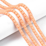 Handmade Polymer Clay Bead Strands, Column, PeachPuff, 6.5x6mm, Hole: 1.2mm, about 61pcs/strand, 15.75 inch(40cm)(X-CLAY-ZX006-01-32)