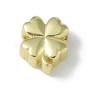 Rack Plating Brass Beads, Long-Lasting Plated, Lead Free & Cadmium Free, Clover, Real 18K Gold Plated, 10x8.5x4.5mm, Hole: 2mm(KK-A220-17G)