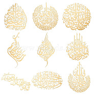 Nickel Decoration Stickers, Metal Resin Filler, Epoxy Resin & UV Resin Craft Filling Material, Religion, Word, 40x40mm, 9 style, 1pc/style, 9pcs/set(DIY-WH0450-037)