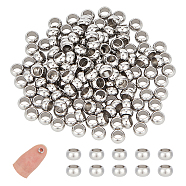 304 Stainless Steel Beads, Rondelle, Stainless Steel Color, 5x3mm, Hole: 3mm, 200pcs/box(STAS-UN0002-40A-P)
