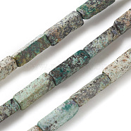 Natural African Turquoise(Jasper) Beads Strands, Cuboid, 13~14x4~4.5x4~4.5mm, Hole: 1.2mm, about 30pcs/strand, 16.5 inch(42cm)(X-G-G837-02)