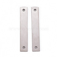 201 Stainless Steel Links Connectors, Laser Cut, Rectangle, Stainless Steel Color, 38x6x1mm, Hole: 2mm(STAS-Q238-020)