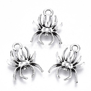 Tibetan Style Alloy Pendants, Lead Free & Cadmium Free, Spider, Antique Silver, 18.5x14x3mm, Hole: 2mm, about 550pcs/500g(TIBE-N010-03AS-RS)