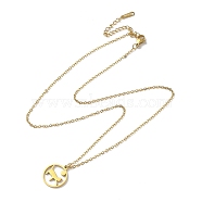 304 Stainless Steel Pendaant Necklaces, Hollow Cat, Golden, 17.95 inch(45.6cm)(NJEW-D047-01G)