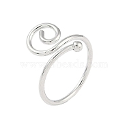 Non-Tarnish 304 Stainless Steel Spiral Open Cuff Ring for Women, Stainless Steel Color, US Size 7 1/4(17.5mm)(RJEW-C097-04P)