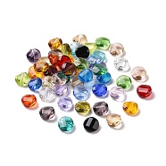 Imitation Austrian Crystal Beads, Grade AAA, K9 Glass, Faceted, Flat Round, Mixed Color, 8x4mm, Hole: 0.9~1mm(SWAR-F057-8mm-M)