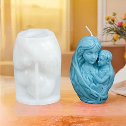 Three Trusts Mother and Child Aromatherapy Candle Silicone Mold, Food Grade Silicone, Decoration Making, for Candle Making, White, 75x110mm(PW-WG55B9E-03)