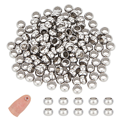304 Stainless Steel Beads, Rondelle, Stainless Steel Color, 5x3mm, Hole: 3mm, 200pcs/box(STAS-UN0002-40A-P)