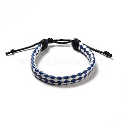 PU Imitation Leather Braided Cord Bracelets for Women, Adjustable Waxed Cord Bracelets, Colorful, 3/8 inch(0.9cm), Inner Diameter: 2-3/8~3-1/2 inch(6.1~8.8cm)(BJEW-M290-01G)