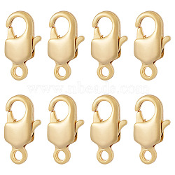 8Pcs Brass Lobster Claw Clasps, for Jewelry Making, Real 18K Gold Plated, 12.5x6.5x2.5mm, Hole: 1.6mm(KK-TA0002-67)