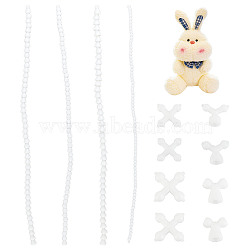 4 Sets 4 Style Polyoxymethylene(POM) Toy Skeleton Joint for DIY Plush Doll, White, 500x7~14mm, 1 set/style(DIY-OC0009-34)
