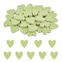 Porcelain Cabochons, Mosaic Tile Supplies for DIY Crafts, Plates, Picture Frames, Flowerpots, Handmade Jewelry, Heart, Pale Green, 22.5x22x5.5mm, 50pcs/box(PORC-PH0001-12)