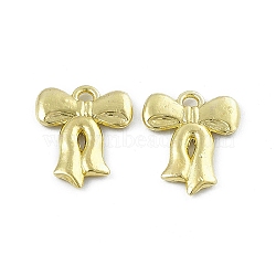 Rack Plating Alloy Pendants, Bowknot Charm, Light Gold, 15.5x12.5x2mm, Hole: 1.4mm(PALLOY-I216-23LG)