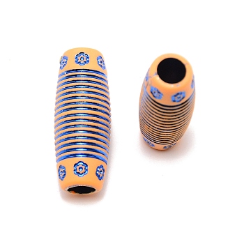 Resin Beads, Hair Decorations, Barrel, Blue, 30x12mm, Hole: 6mm