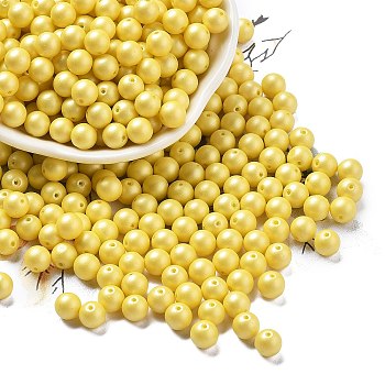 Baking Paint Glass Seed Beads, Round, Gold, 6mm, Hole: 0.8mm, about 1800pcs/1pound