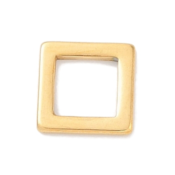 Golden Plated 304 Stainless Steel Charms, Laser Cut, Square, 8x8x1mm