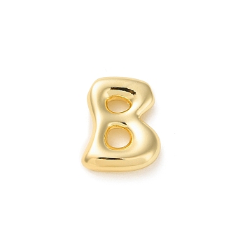 Brass Pendants, Real 18K Gold Plated, Letter B, 23x17.5x6.5mm, Hole: 2x3.5mm