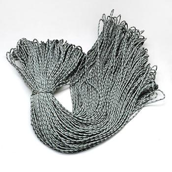 Polyester & Spandex Cord Ropes, 1 Inner Core, Silver, 2mm, about 109.36 yards(100m)/bundle