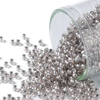 TOHO Round Seed Beads, Japanese Seed Beads, (1009) Silver Lined Light Grey Semi Matte, 11/0, 2.2mm, Hole: 0.8mm, about 5555pcs/50g