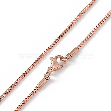 304 Stainless Steel Box Chain Necklaces for Men Women(NJEW-G091-01RG)-3